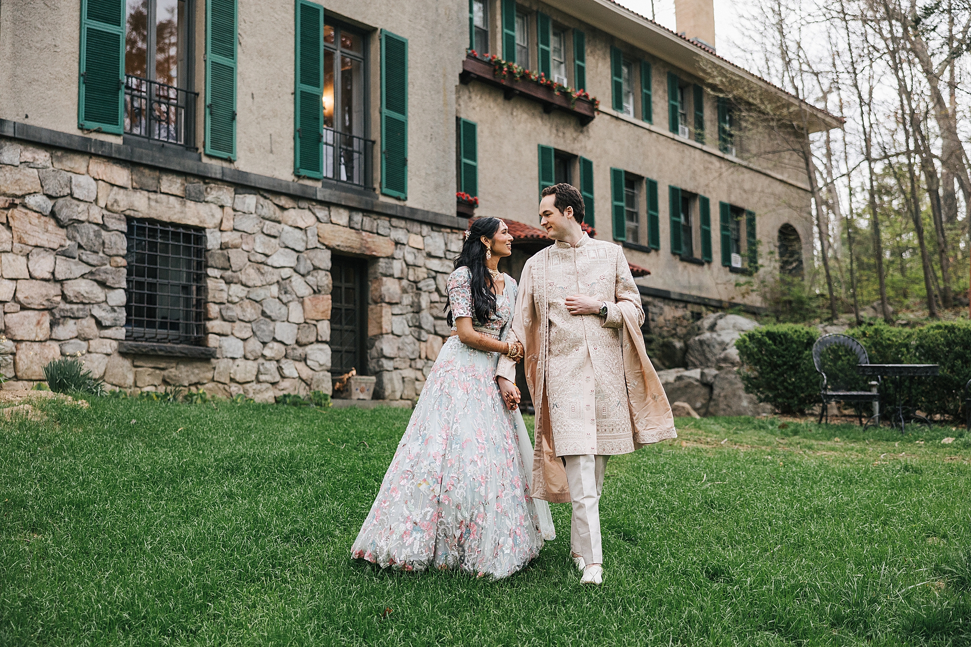 Indian Tamil wedding couple at Arrow Park, Monroe, NY